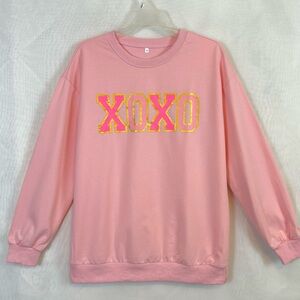 Pink and Gold Woman’s XOXO Long Sleeve Sweatshirt / Size small